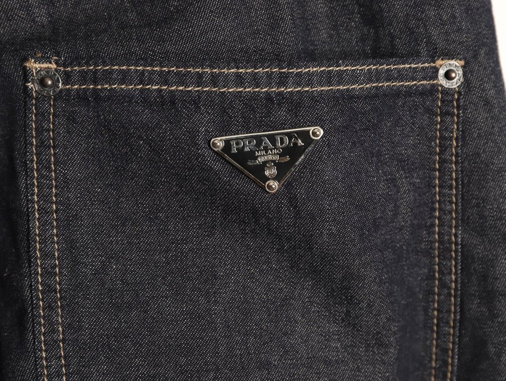 Prada PRD Rear-Pocket Triangle Detail Jeans - Dark Charcoal