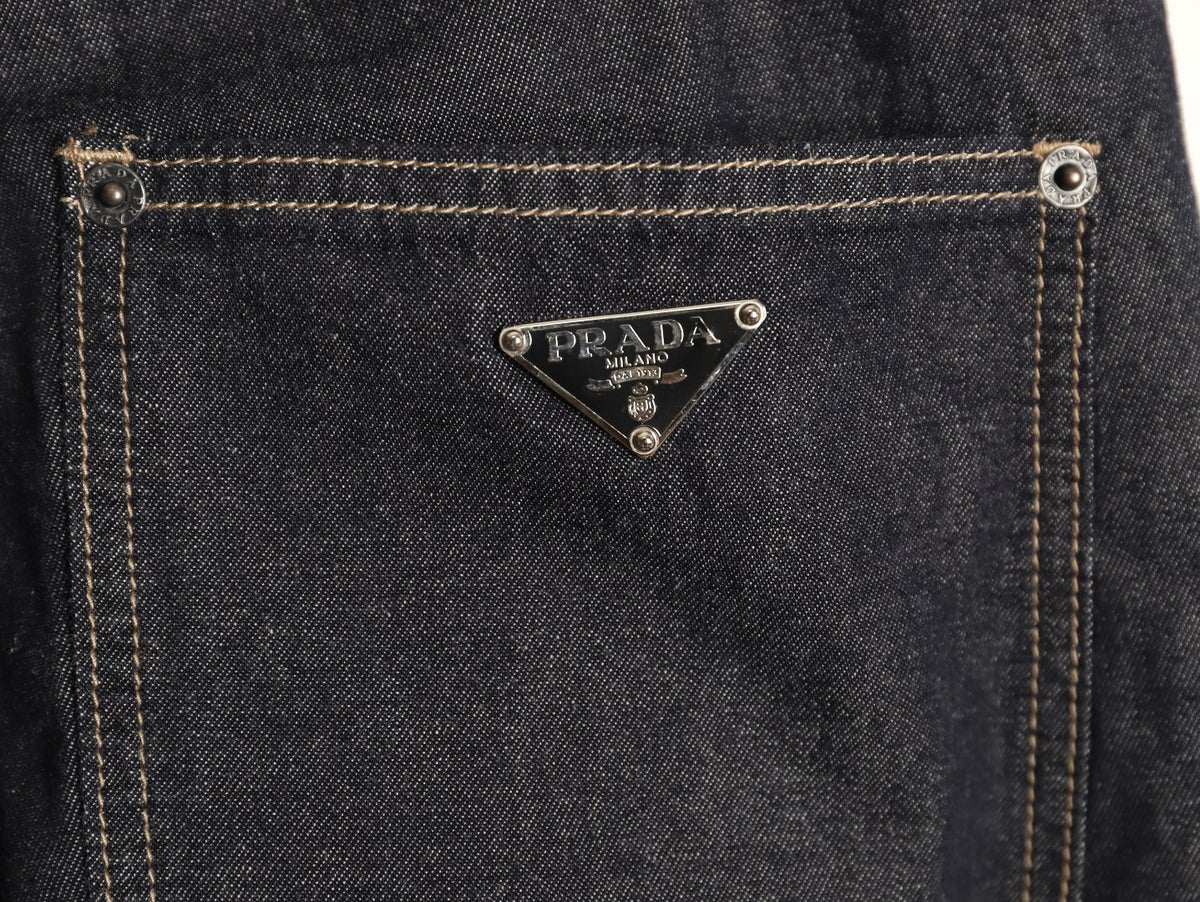 Prada PRD Rear-Pocket Triangle Detail Jeans - Dark Charcoal
