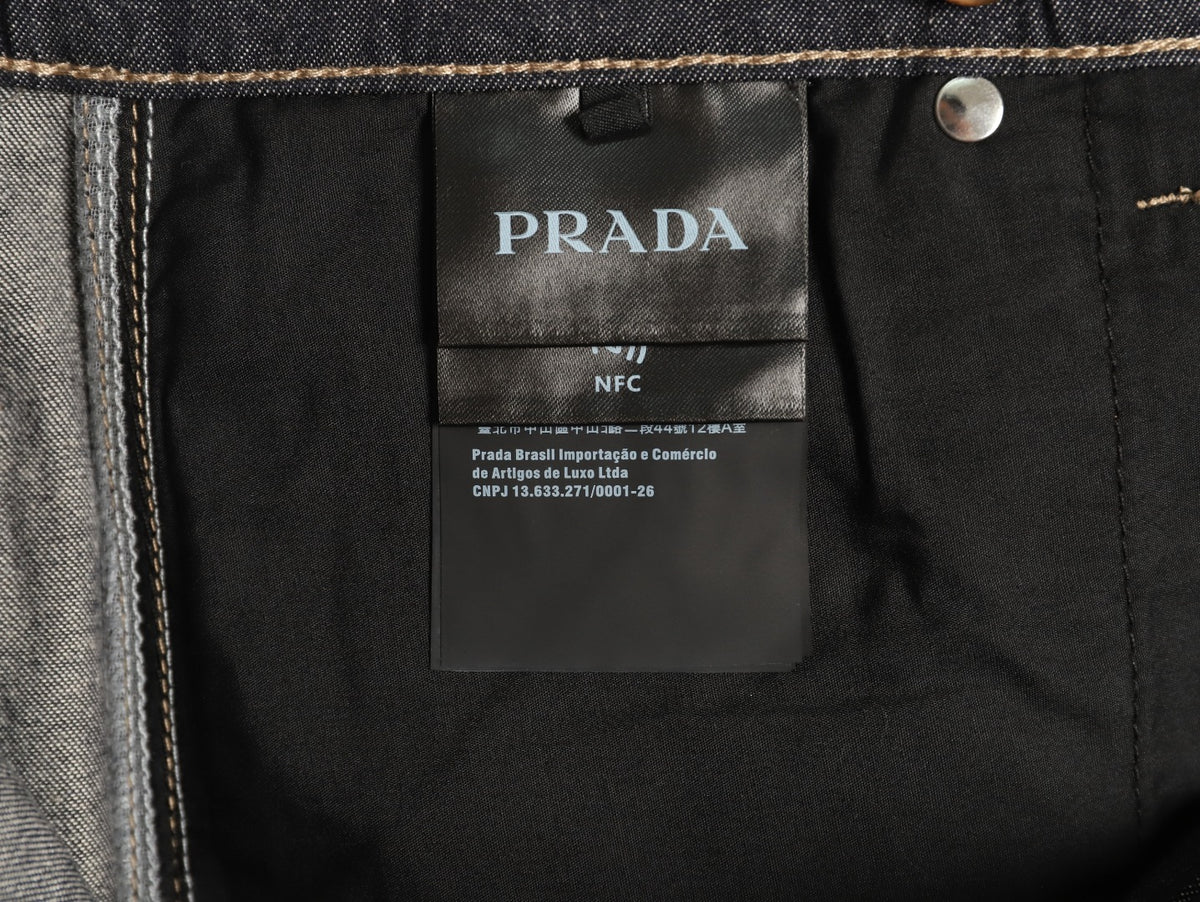 Prada PRD Rear-Pocket Triangle Detail Jeans - Dark Charcoal