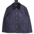 Prada PRD Quilted Jacket with Corduroy Collar - Navy