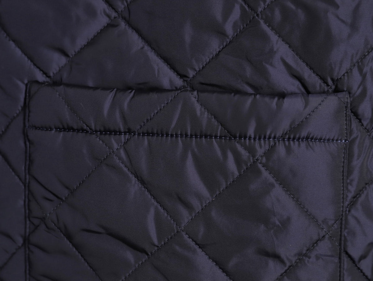 Prada PRD Quilted Jacket with Corduroy Collar - Navy