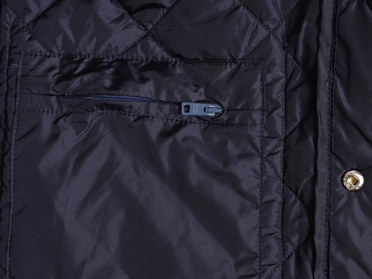Prada PRD Quilted Jacket with Corduroy Collar - Navy