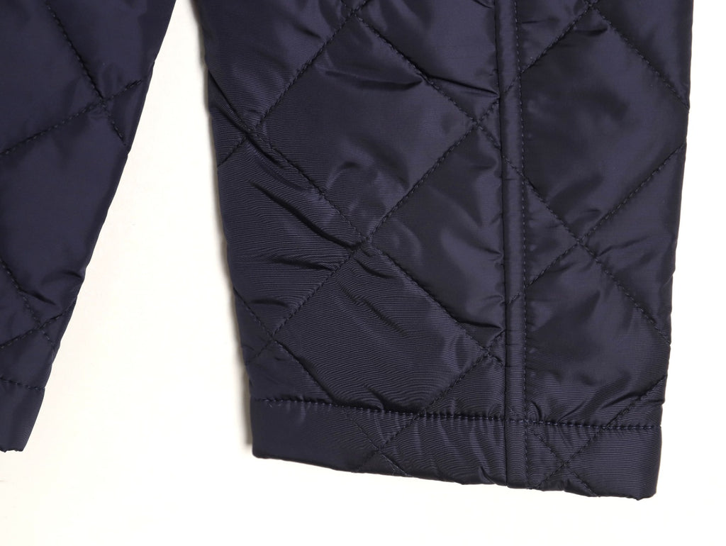 Prada PRD Quilted Jacket with Corduroy Collar - Navy
