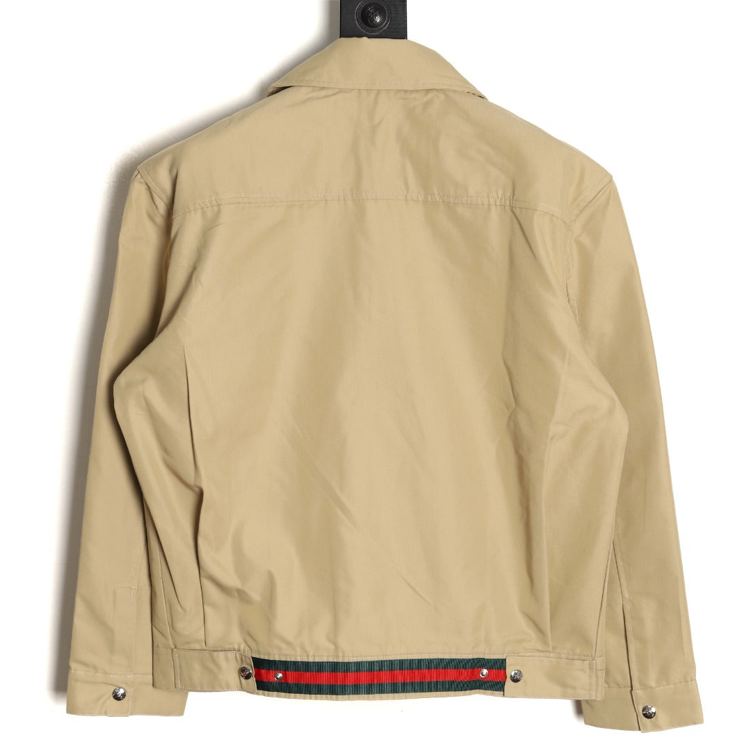 Gucci GUC Minimal Chest-Detail Zip Jacket - Beige