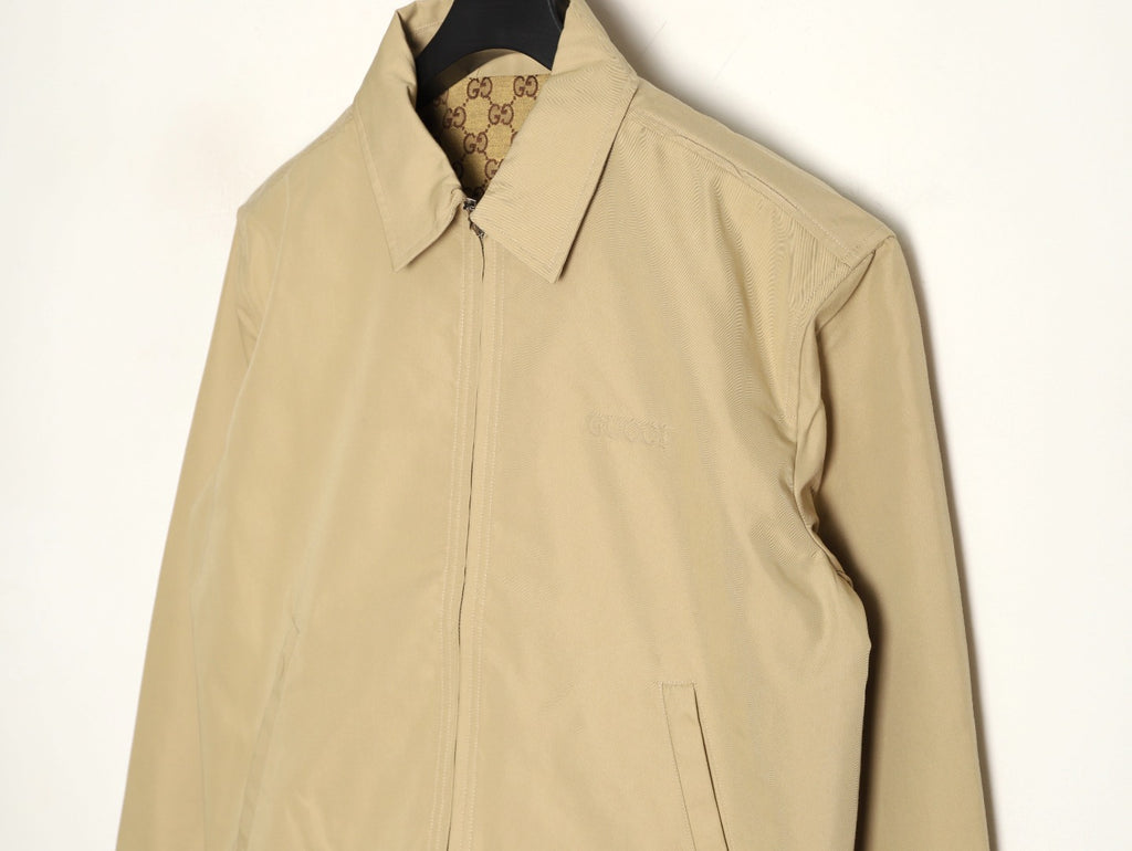 Gucci GUC Minimal Chest-Detail Zip Jacket - Beige