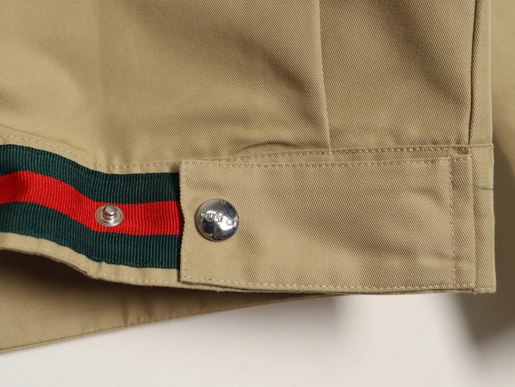Gucci GUC Minimal Chest-Detail Zip Jacket - Beige