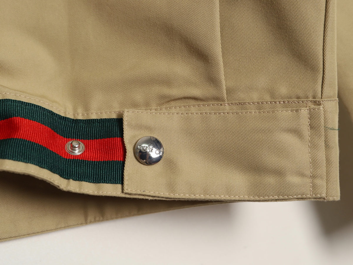 Gucci GUC Minimal Chest-Detail Zip Jacket - Beige