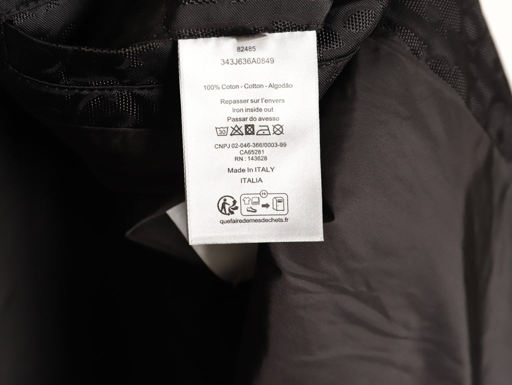Dior CD 25SS Tonal Allover Jacquard Collared Jacket - Black
