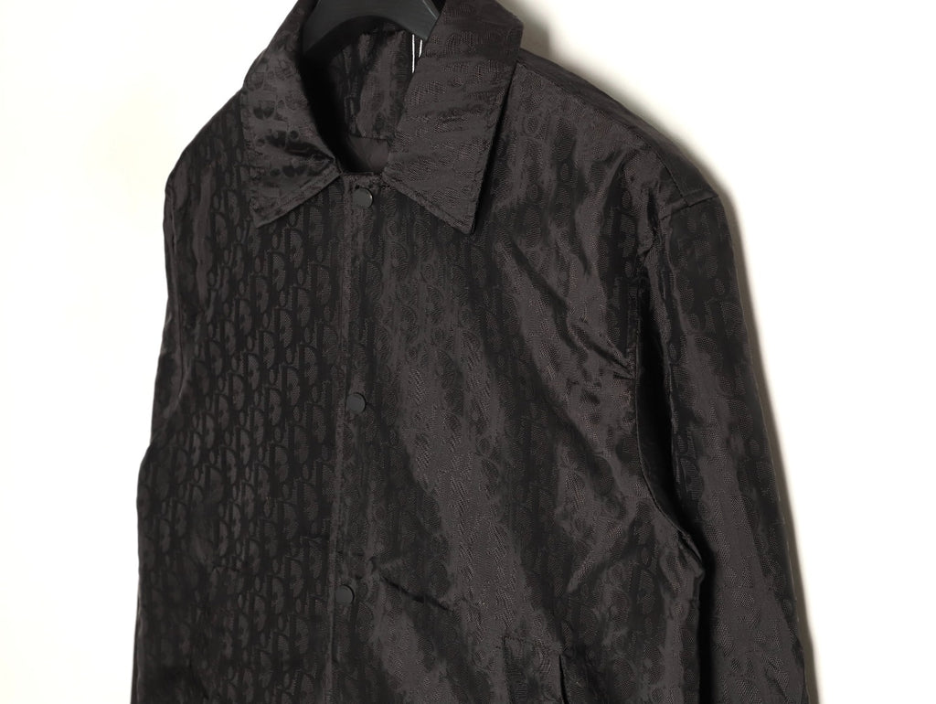 Dior CD 25SS Tonal Allover Jacquard Collared Jacket - Black