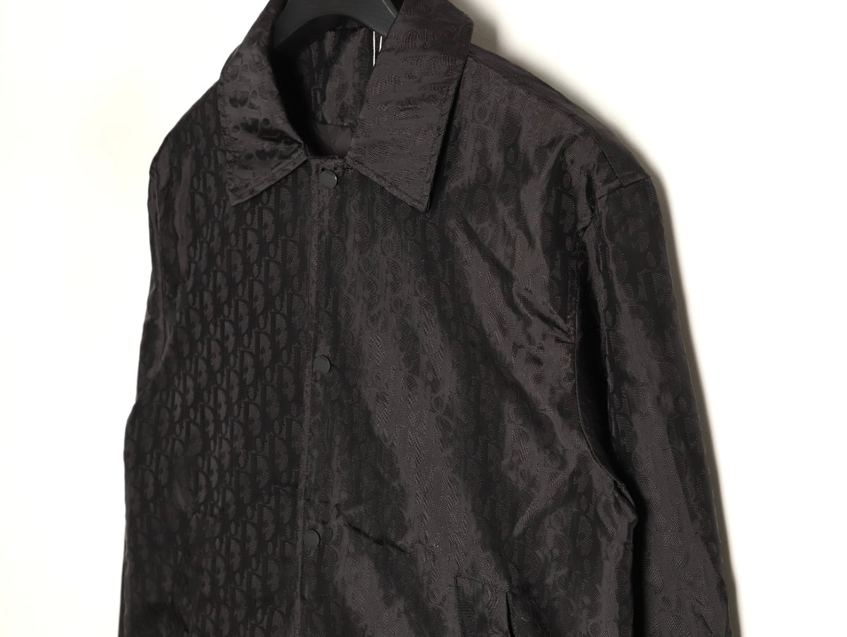 Dior CD 25SS Tonal Allover Jacquard Collared Jacket - Black