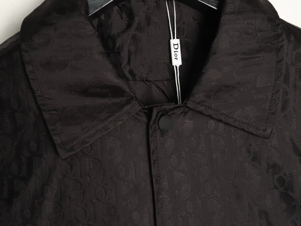 Dior CD 25SS Tonal Allover Jacquard Collared Jacket - Black