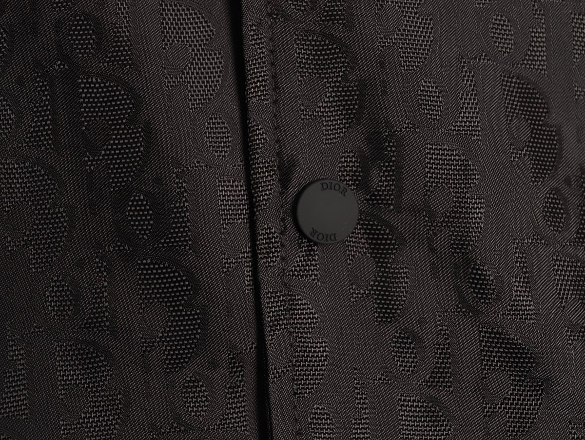 Dior CD 25SS Tonal Allover Jacquard Collared Jacket - Black