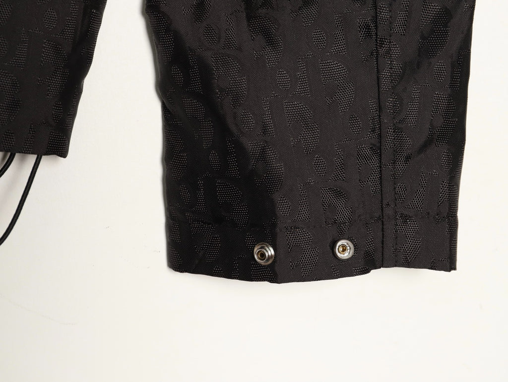 Dior CD 25SS Tonal Allover Jacquard Collared Jacket - Black