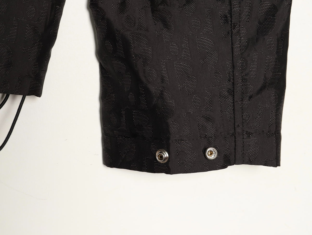 Dior CD 25SS Tonal Allover Jacquard Collared Jacket - Black