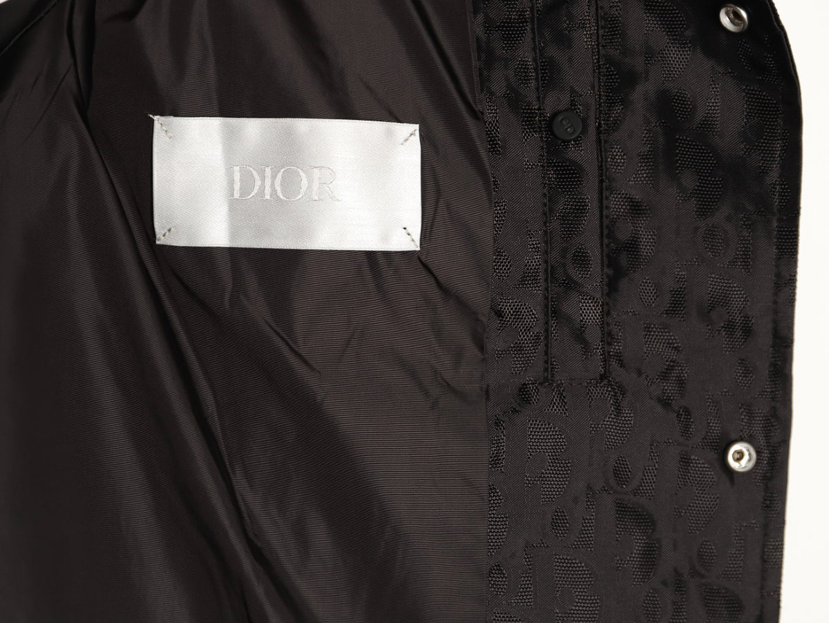 Dior CD 25SS Tonal Allover Jacquard Collared Jacket - Black