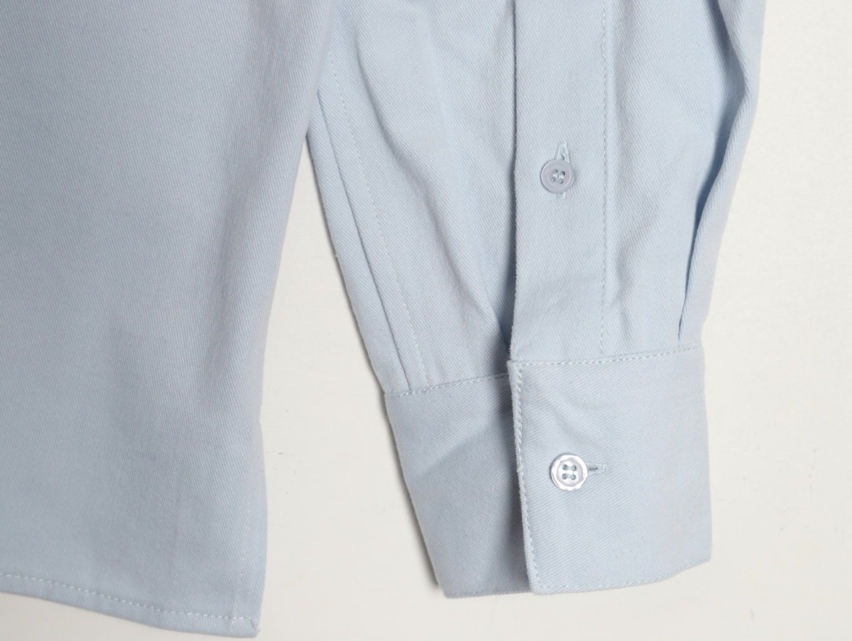 Loewe Detachable-Hood Cotton Shirt Jacket - Pale Blue