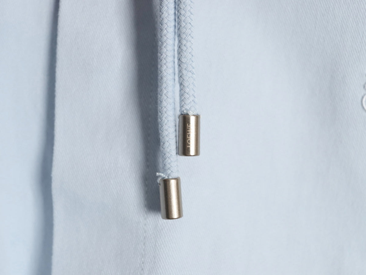 Loewe Detachable-Hood Cotton Shirt Jacket - Pale Blue