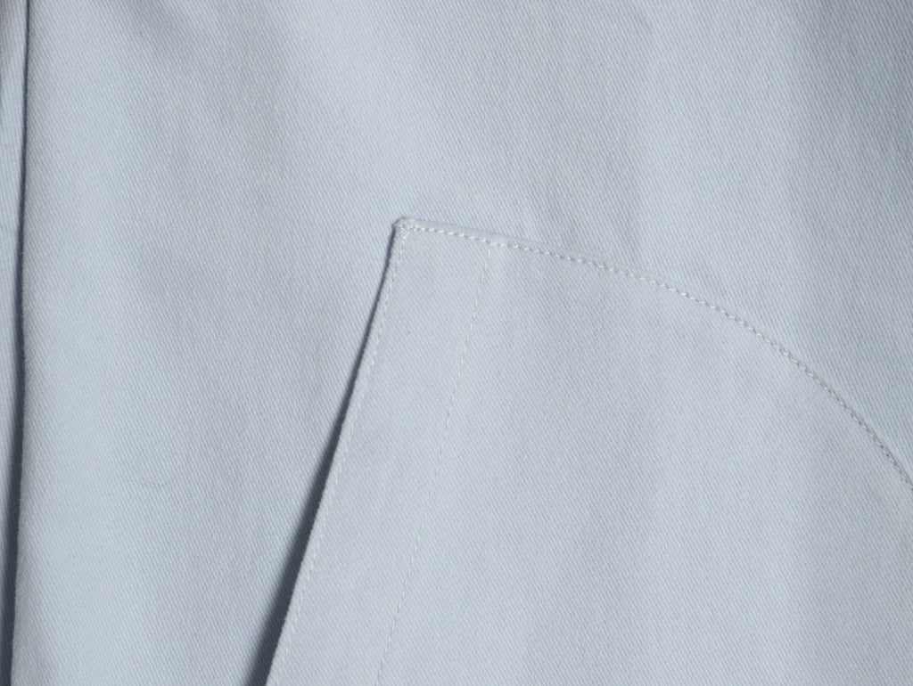 Loewe Detachable-Hood Cotton Shirt Jacket - Pale Blue