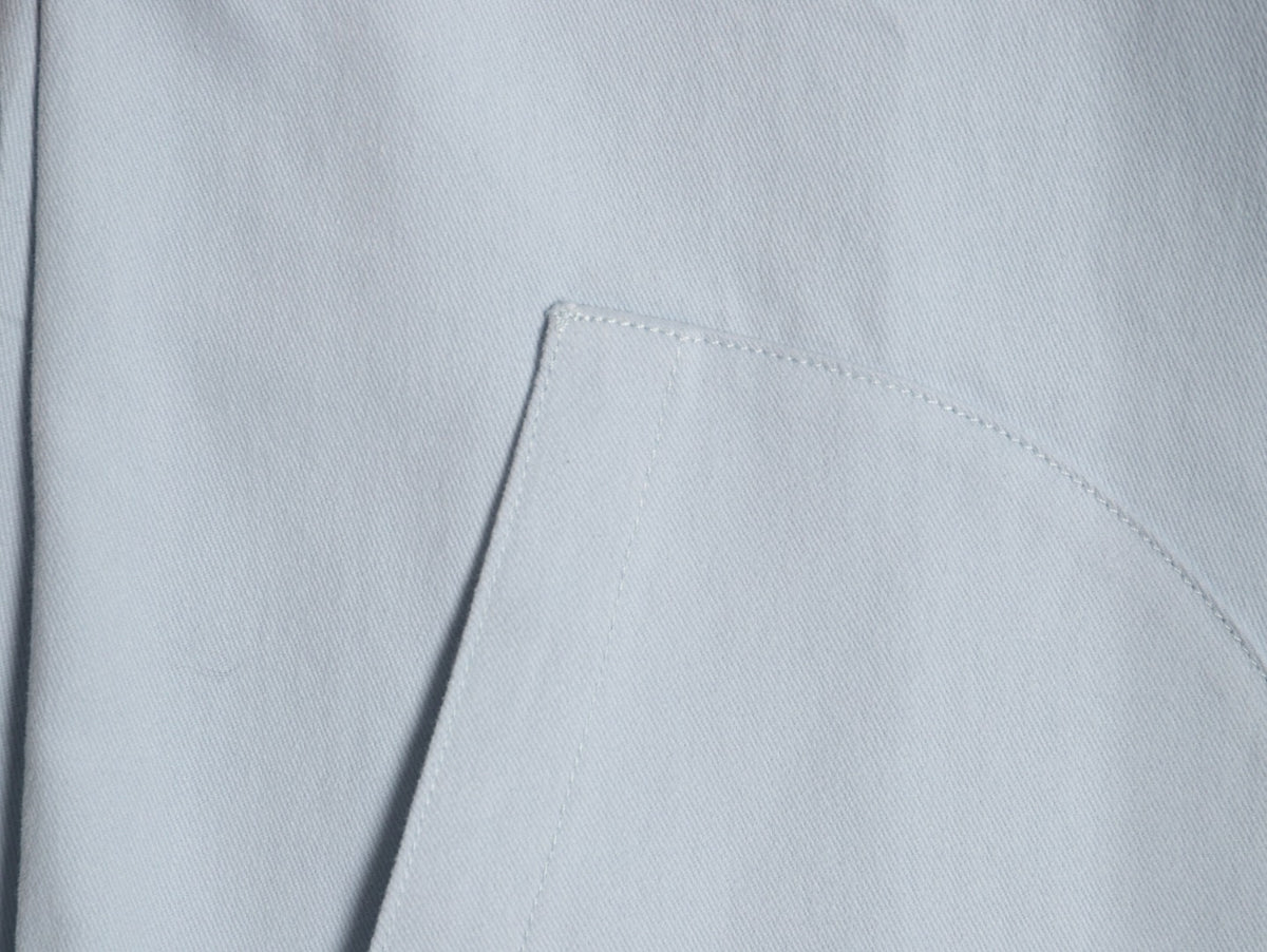 Loewe Detachable-Hood Cotton Shirt Jacket - Pale Blue