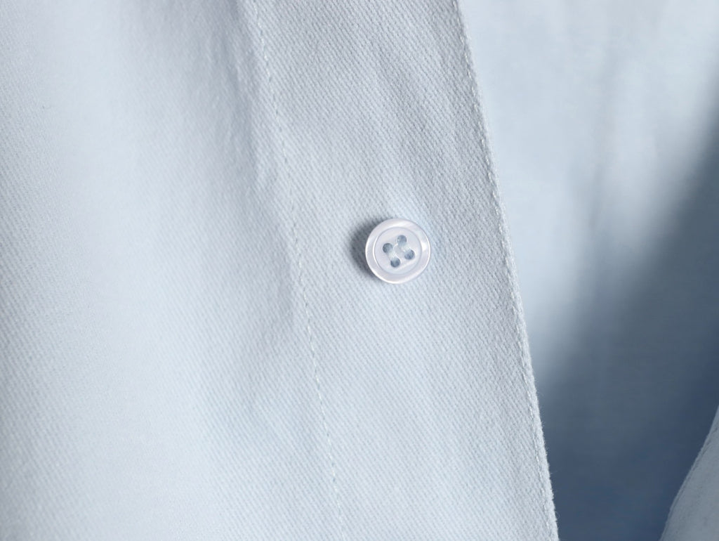 Loewe Detachable-Hood Cotton Shirt Jacket - Pale Blue