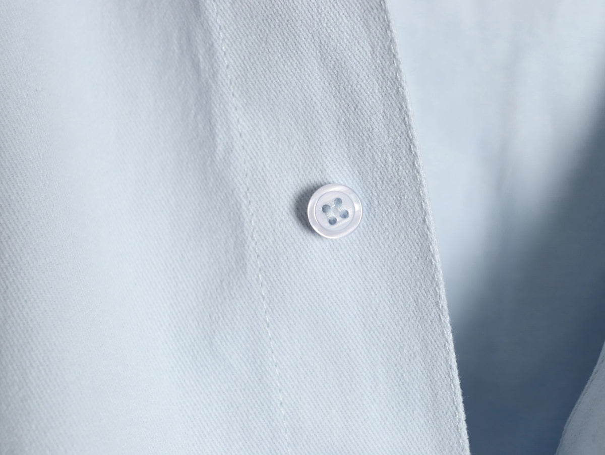 Loewe Detachable-Hood Cotton Shirt Jacket - Pale Blue