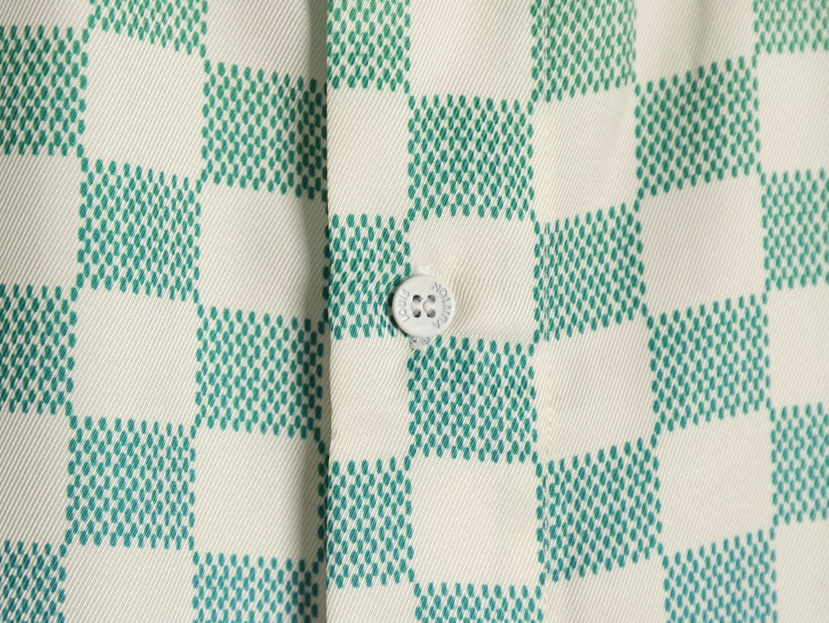 Louis Vuitton Gradient Checkerboard Short-Sleeve Shirt - Mint Grey