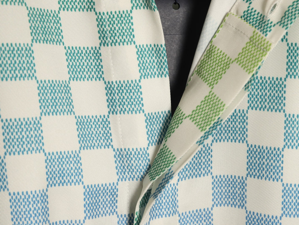 Louis Vuitton Gradient Checkerboard Short-Sleeve Shirt - Mint Grey