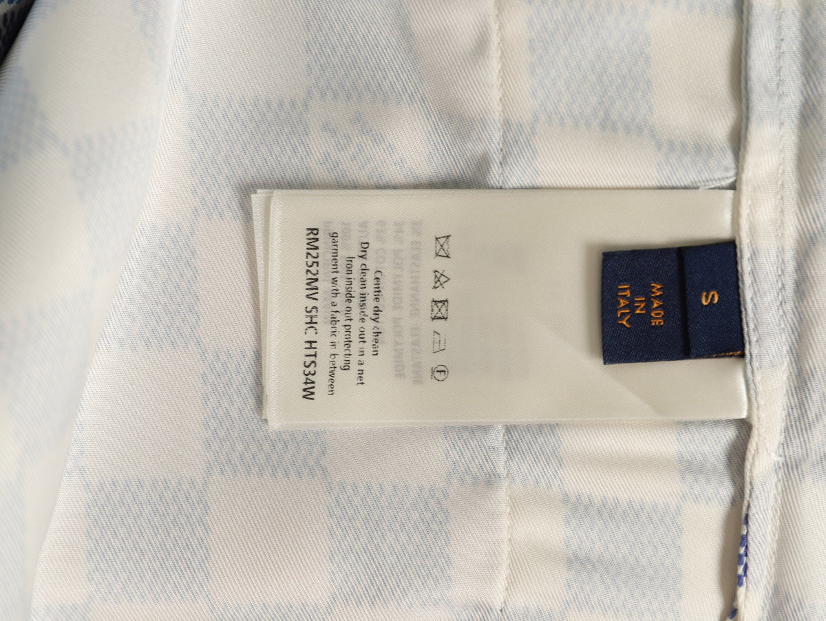 Louis Vuitton Gradient Checkerboard Short-Sleeve Shirt - Mint Grey