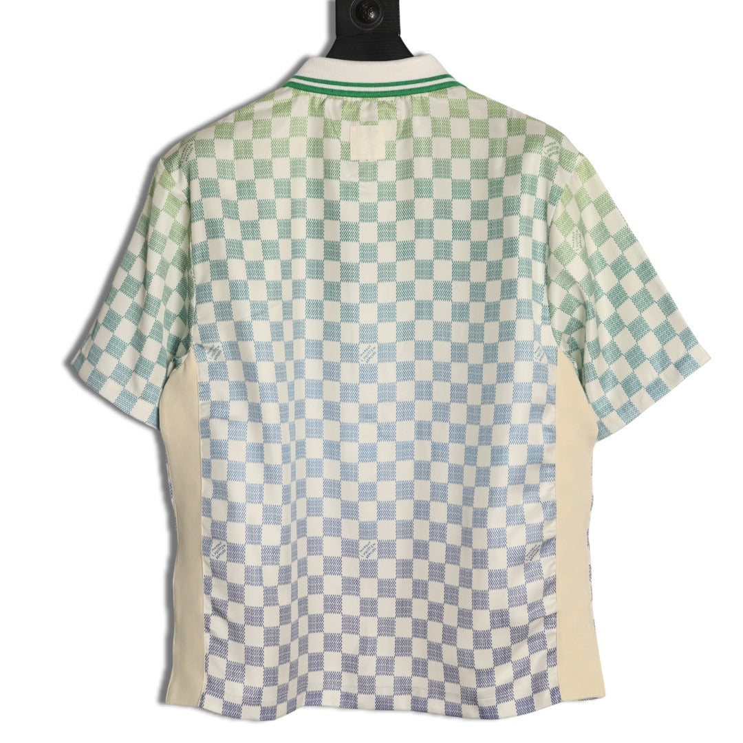 Louis Vuitton Gradient Checkerboard Short-Sleeve Shirt - Mint Grey