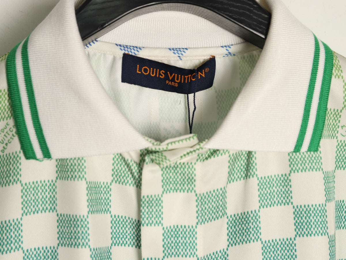 Louis Vuitton Gradient Checkerboard Short-Sleeve Shirt - Mint Grey
