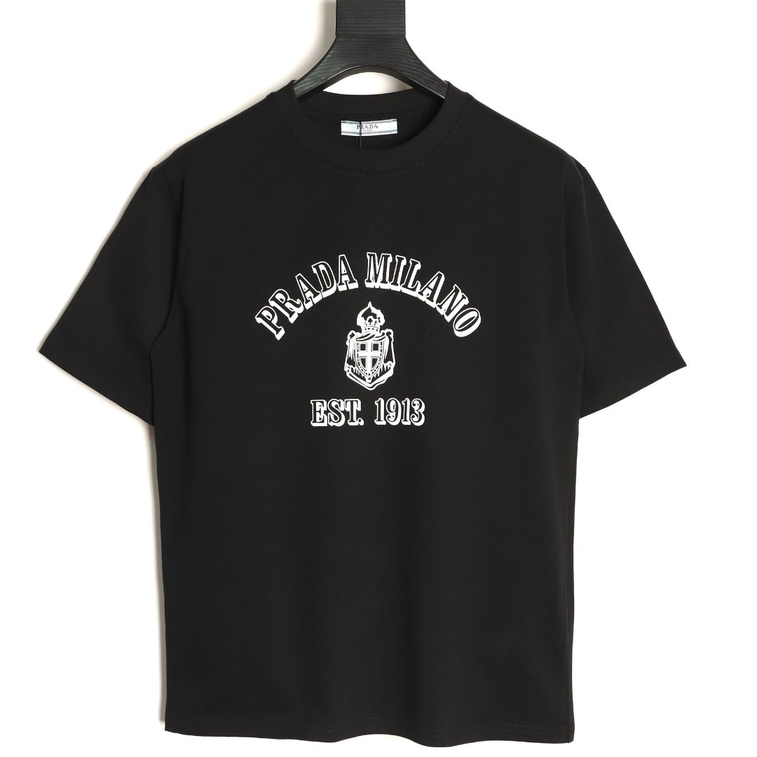 Prada 26SS Milano Logo Graphic Short-Sleeve T-Shirt - Black