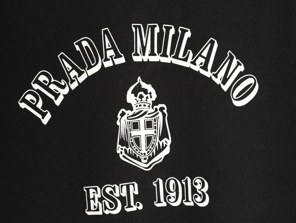 Prada 26SS Milano Logo Graphic Short-Sleeve T-Shirt - Black