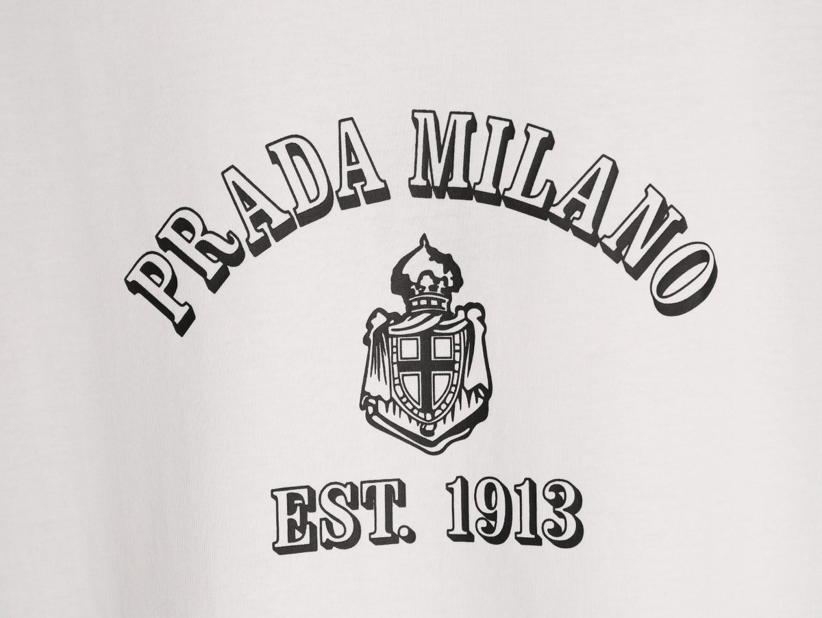 Prada 26SS Milano Logo Graphic Short-Sleeve T-Shirt - Black（副本）