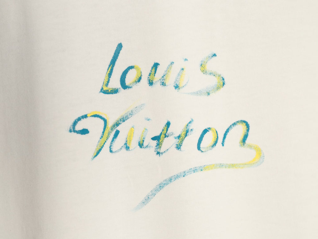 Louis Vuitton Watercolor Fireworks Graphic T-Shirt - Ivory