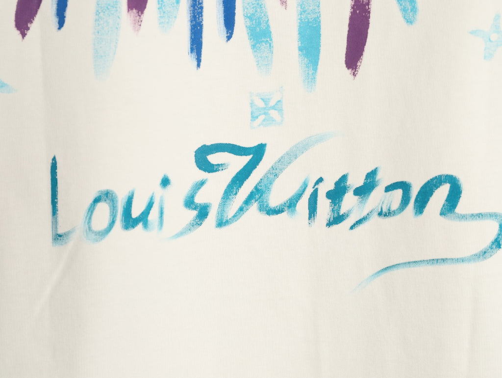 Louis Vuitton Watercolor Fireworks Graphic T-Shirt - Ivory