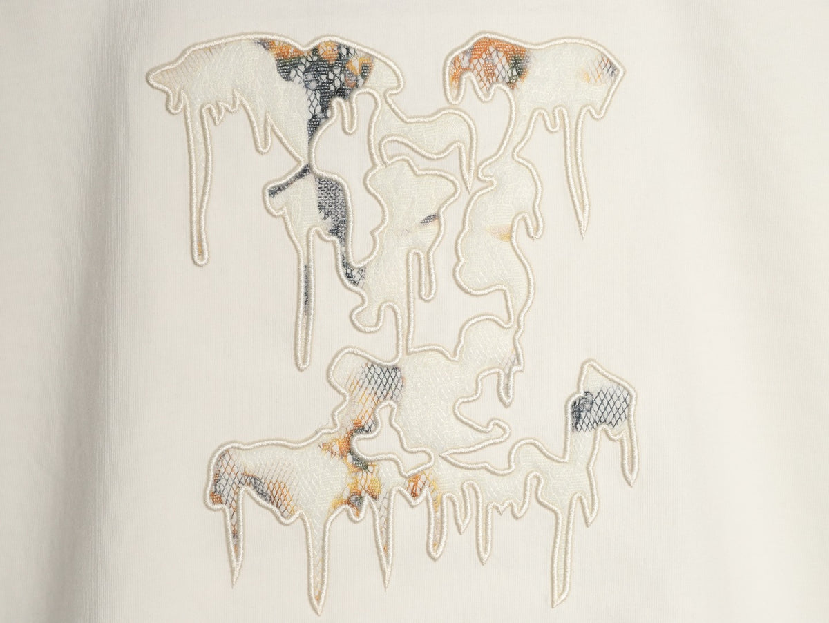 Louis Vuitton Melting Monogram Embroidered T-Shirt - Ivory