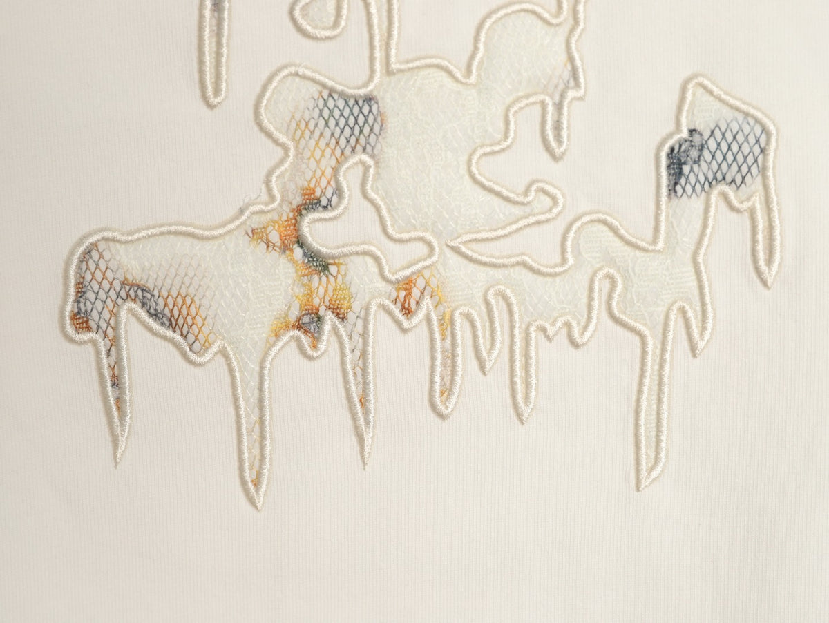 Louis Vuitton Melting Monogram Embroidered T-Shirt - Ivory