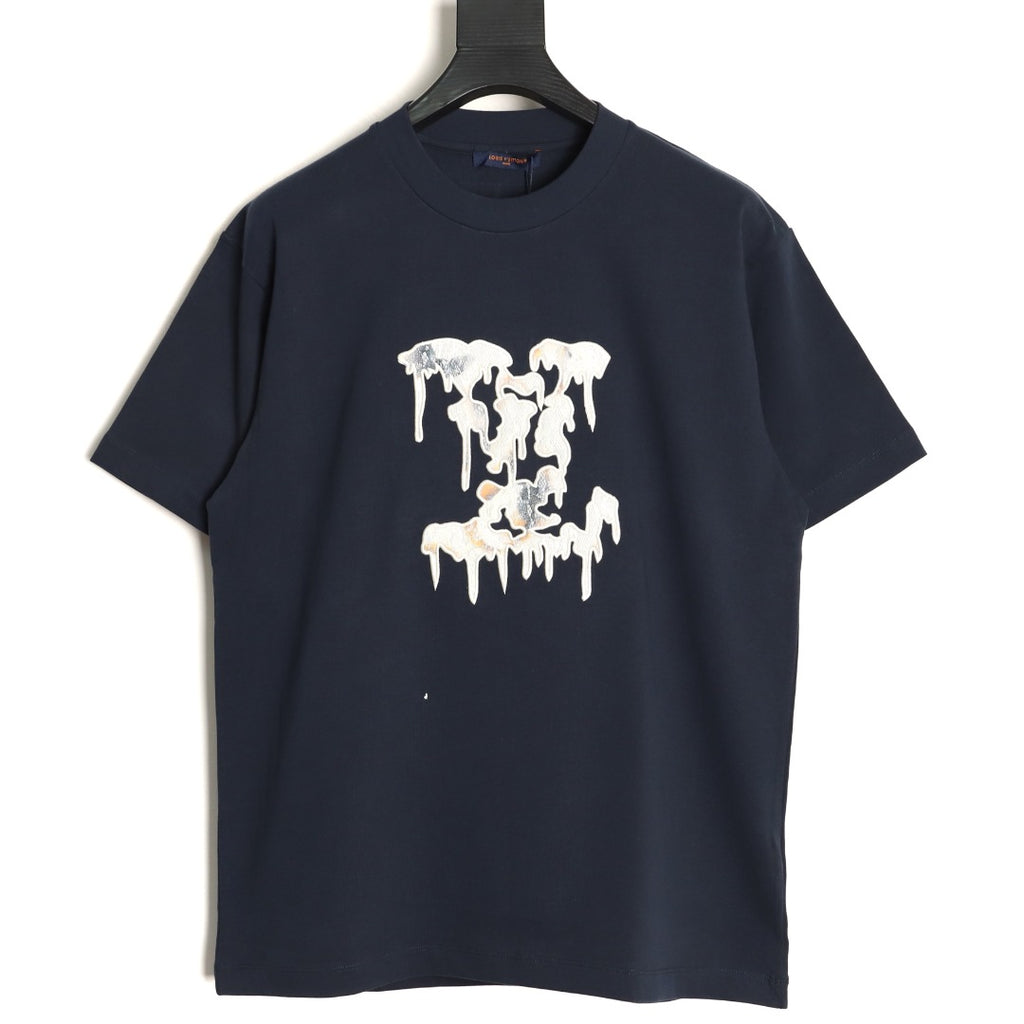 Louis Vuitton Melting Monogram Embroidered T-Shirt - Navy