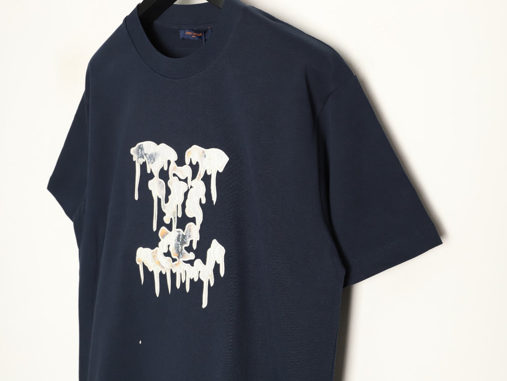 Louis Vuitton Melting Monogram Embroidered T-Shirt - Navy