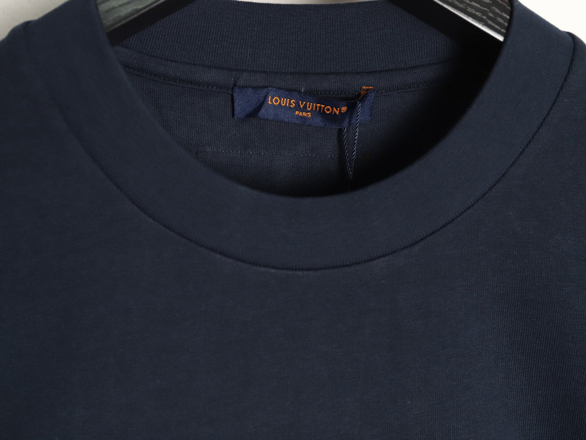 Louis Vuitton Melting Monogram Embroidered T-Shirt - Navy