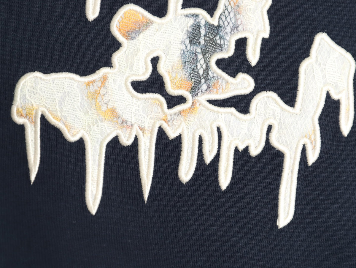Louis Vuitton Melting Monogram Embroidered T-Shirt - Navy