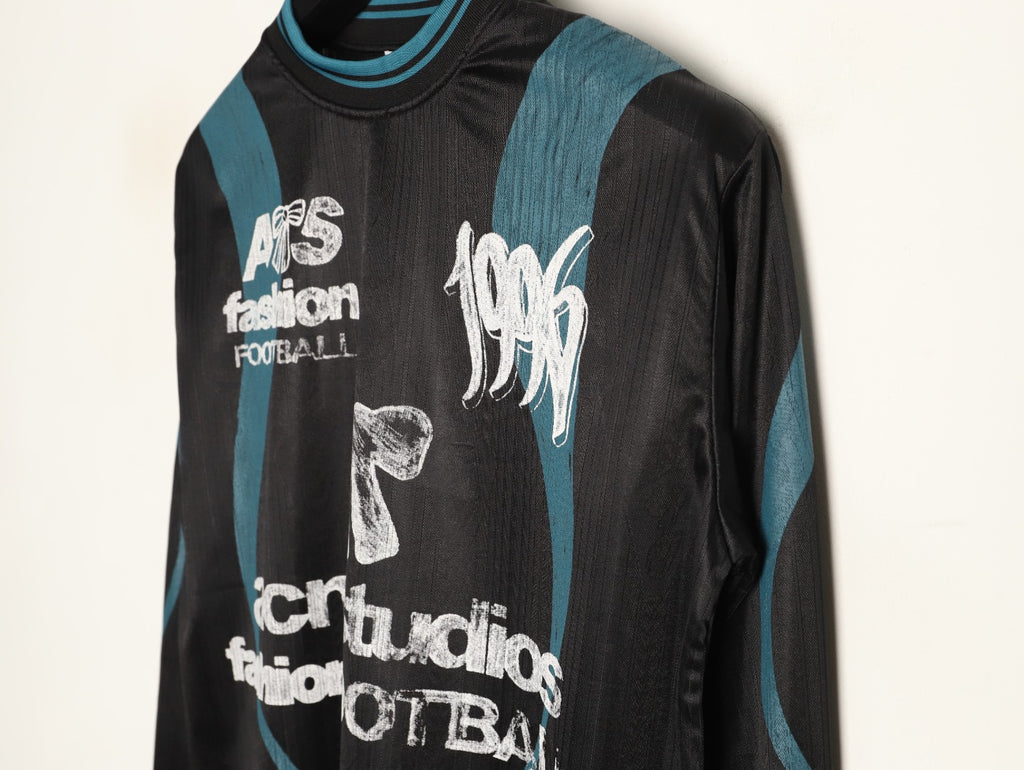 Acne Studios Bow Graphic Football Jersey Long-Sleeve Top - Black