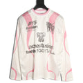 Acne Studios Bow Graphic Football Jersey Long-Sleeve Top - White/Pink