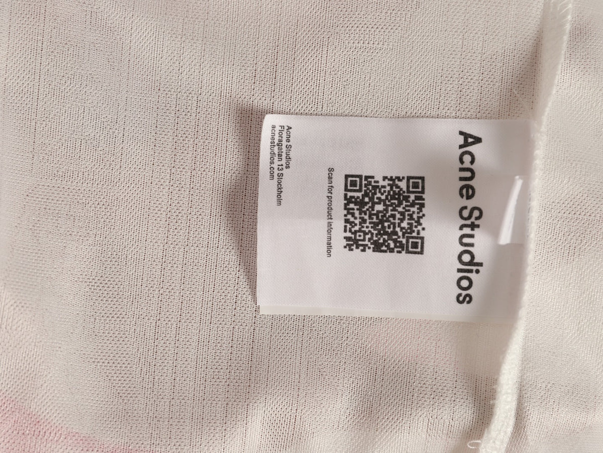Acne Studios Bow Graphic Football Jersey Long-Sleeve Top - White/Pink