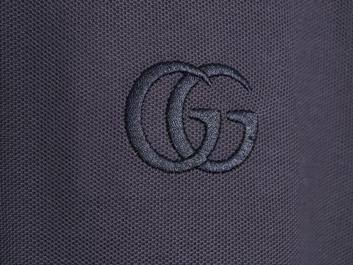 Gucci GG Embroidered Short-Sleeve Polo Shirt - Navy