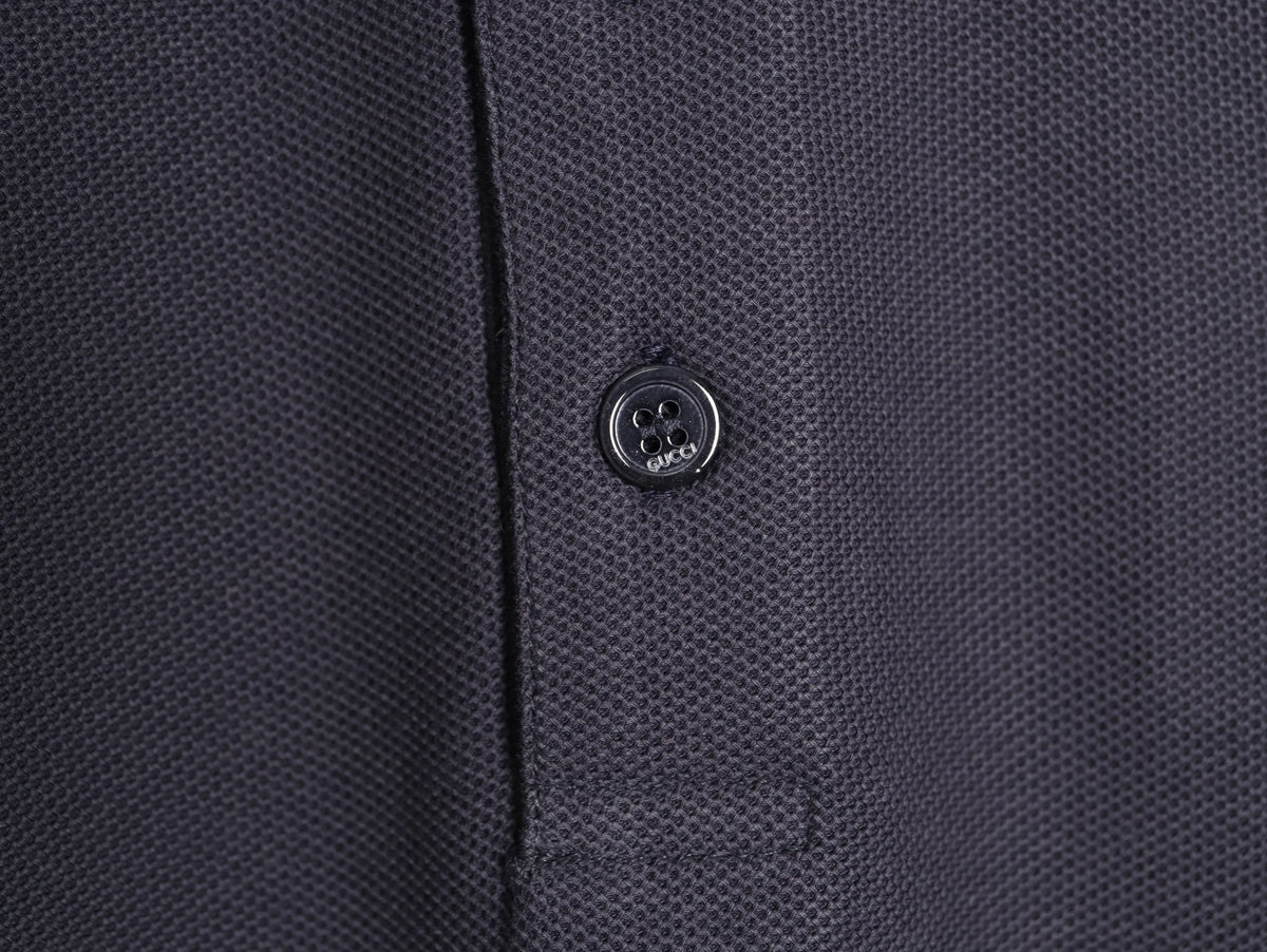 Gucci GG Embroidered Short-Sleeve Polo Shirt - Navy