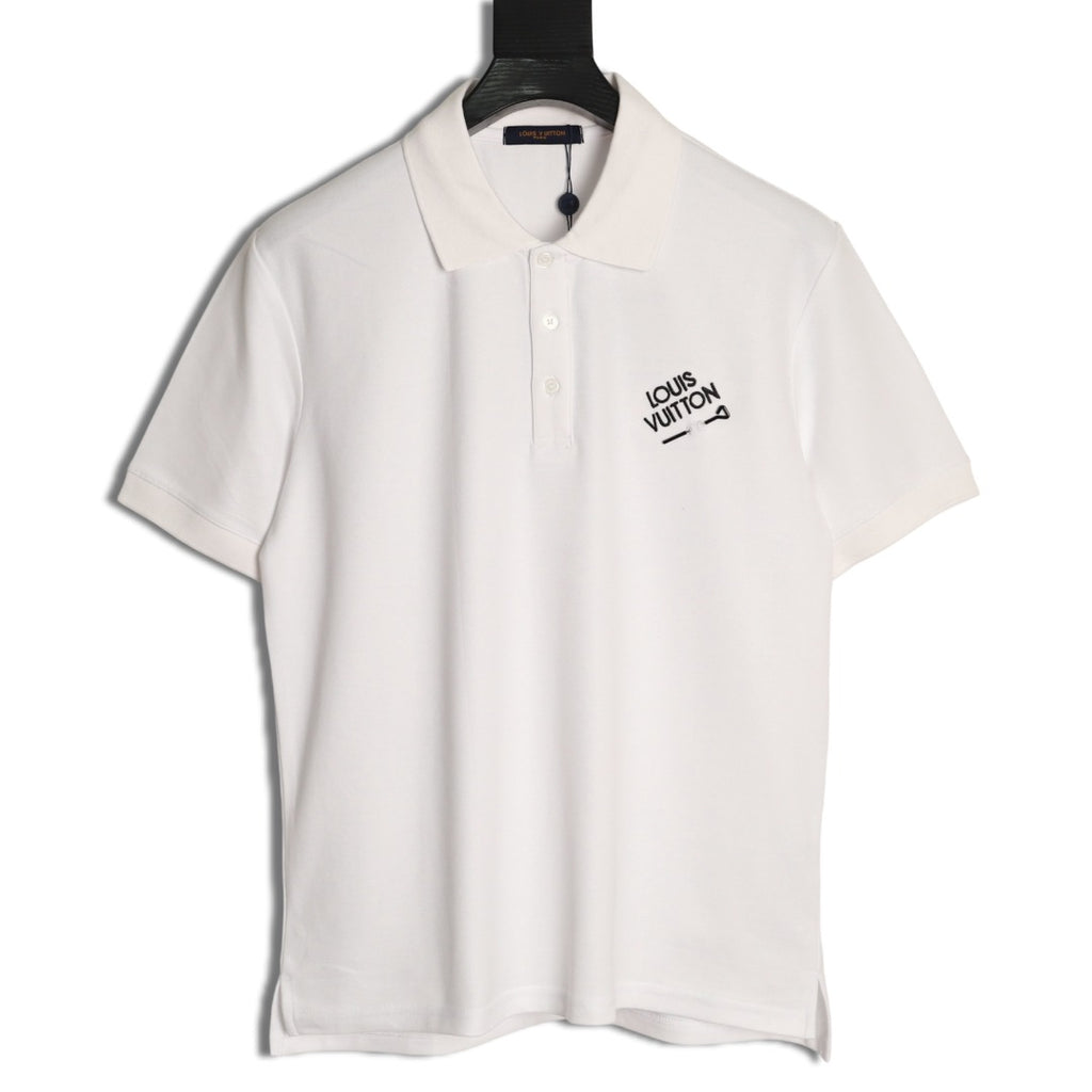 Louis Vuitton 25SS Letter-Detail Short-Sleeve Polo - White