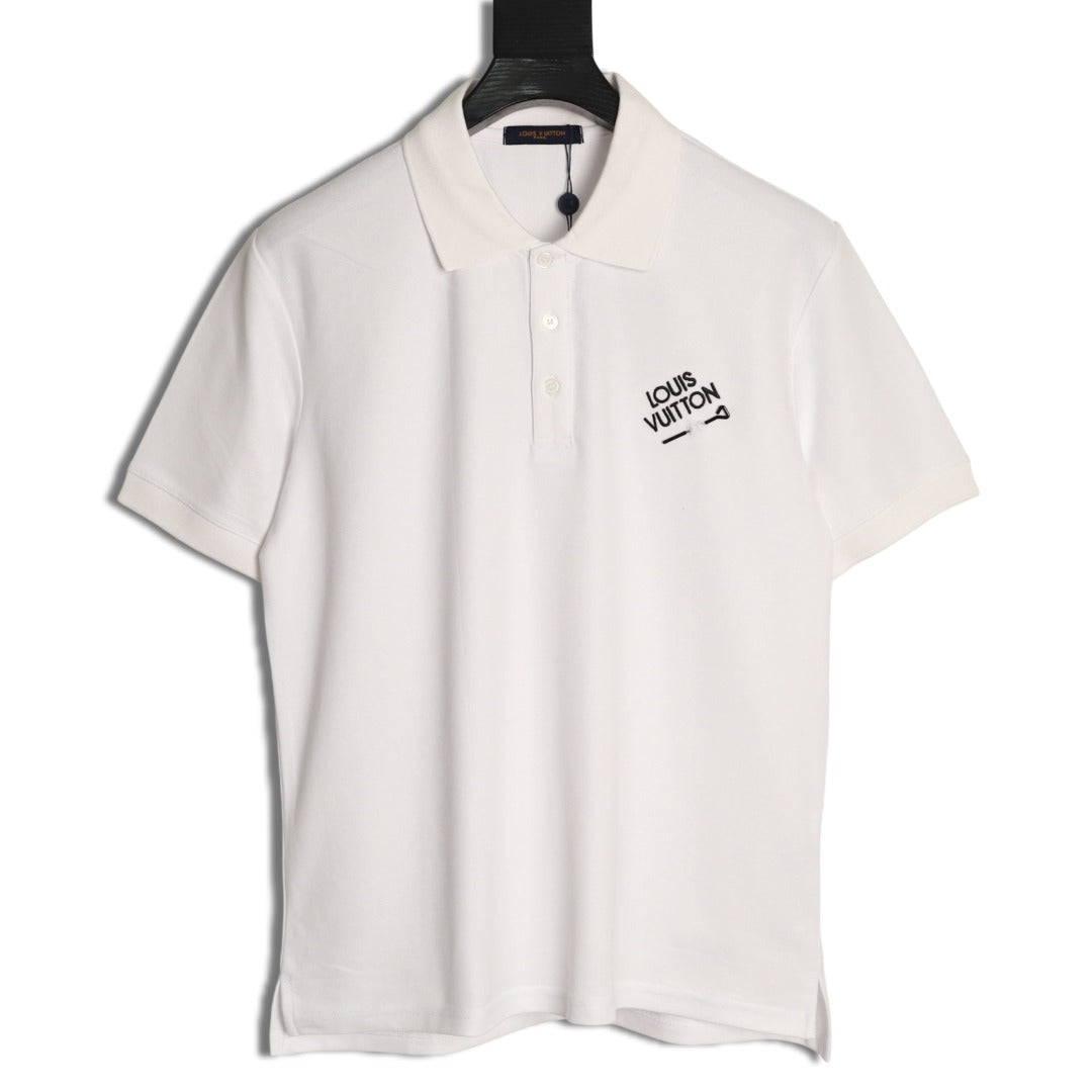 Louis Vuitton 25SS Letter-Detail Short-Sleeve Polo - White
