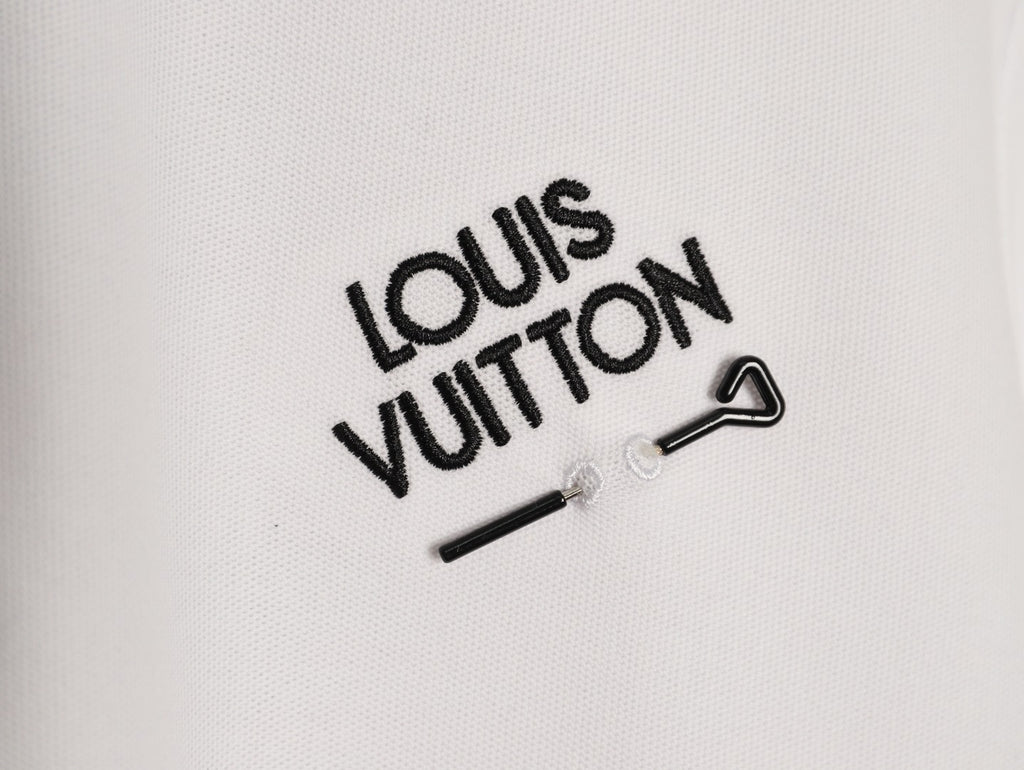 Louis Vuitton 25SS Letter-Detail Short-Sleeve Polo - White