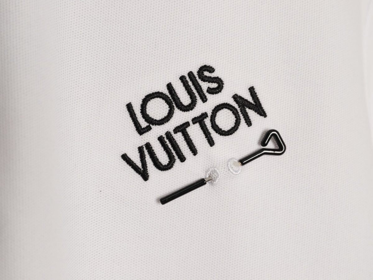 Louis Vuitton 25SS Letter-Detail Short-Sleeve Polo - White